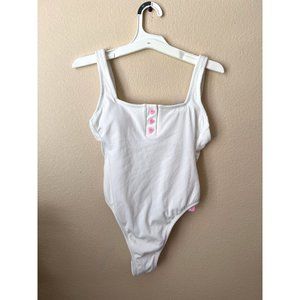 Stoney Clover S One Piece Bikini Top White Ribbed Swimwear